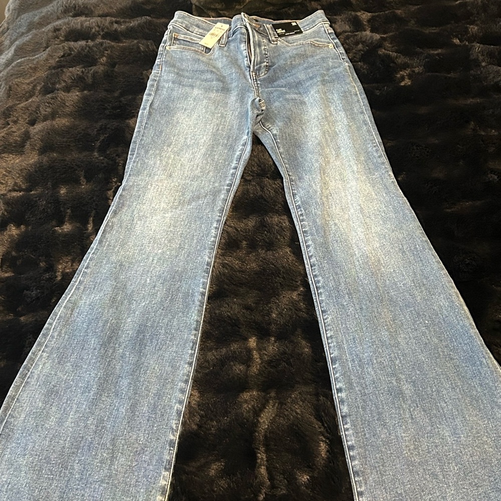 Express Denim Flare Jeans in Classic Blue
